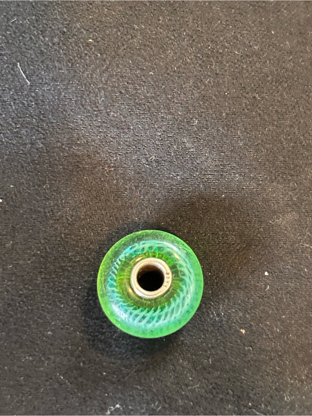 Trollbeads Turquoise Feather Glass Bead